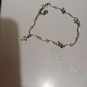 Crosses  Silver Bracelet Ladies Dangling